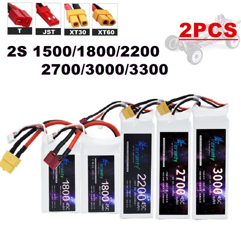 Drone Racing Battery - 2 peças 7.4v lipo 2s bateria