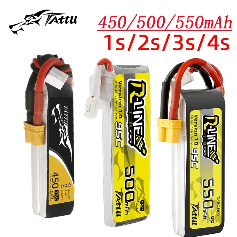 Drone Racing Battery - 3 pçs nova tattu 450/500/550mah 75/95c