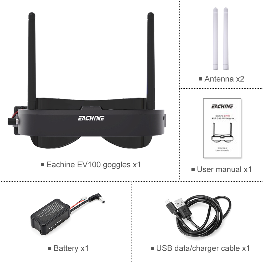 Eachine EV100 720*540 5.8G 72C - Drone Racing Battery avaliação e preço