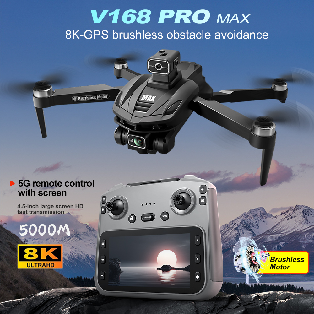 V168 PRO Max GPS Drone 8K Prof - Drone Racing Camera avaliação e preço